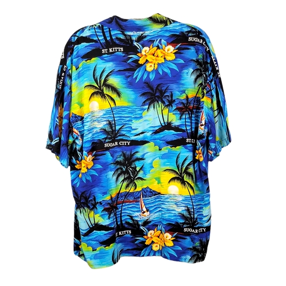St. Kitts Sugar City Authentic Huwian Style Vacation Beach Casual Shirt Men's XL - Picture 5 of 10
